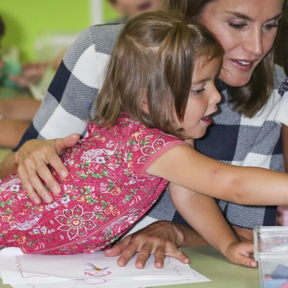 La reine Letizia d'Espagne lors du lancement de l'année scolaire 2018/2019 à Oviedo, le 12 septembre 2018.