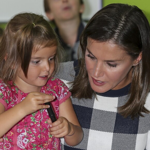 La reine Letizia d'Espagne lors du lancement de l'année scolaire 2018/2019 à Oviedo, le 12 septembre 2018.
