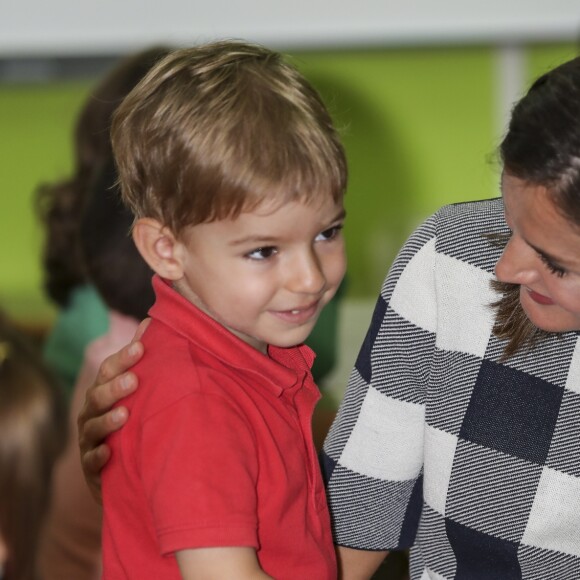 La reine Letizia d'Espagne lors du lancement de l'année scolaire 2018/2019 à Oviedo, le 12 septembre 2018.