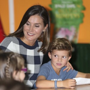 La reine Letizia d'Espagne lors du lancement de l'année scolaire 2018/2019 à Oviedo, le 12 septembre 2018.