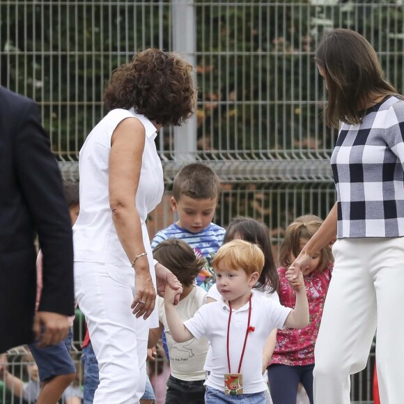 La reine Letizia d'Espagne lors du lancement de l'année scolaire 2018/2019 à Oviedo, le 12 septembre 2018.