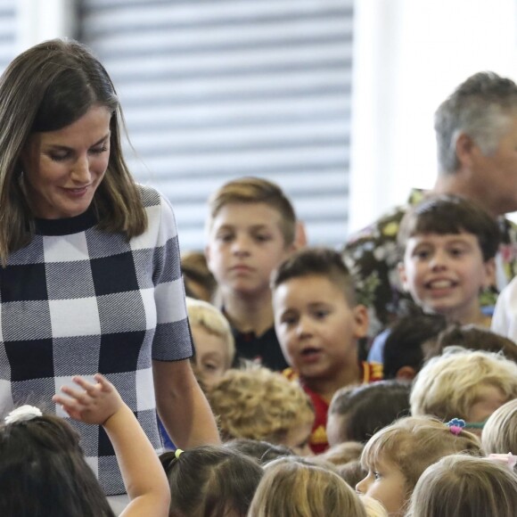 La reine Letizia d'Espagne lors du lancement de l'année scolaire 2018/2019 à Oviedo, le 12 septembre 2018.