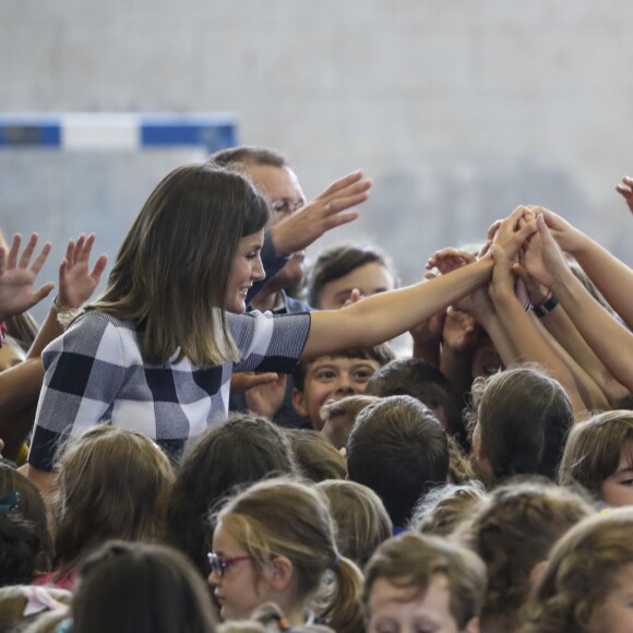 La reine Letizia d'Espagne lors du lancement de l'année scolaire 2018/2019 à Oviedo, le 12 septembre 2018.