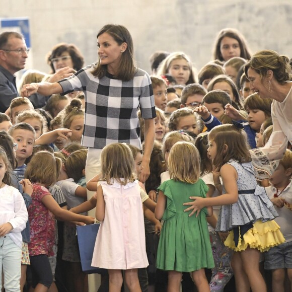 La reine Letizia d'Espagne lors du lancement de l'année scolaire 2018/2019 à Oviedo, le 12 septembre 2018.