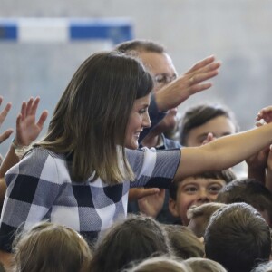 La reine Letizia d'Espagne lors du lancement de l'année scolaire 2018/2019 à Oviedo, le 12 septembre 2018.