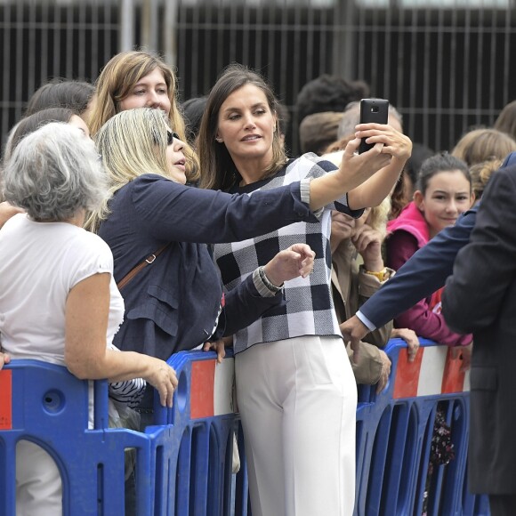 La reine Letizia d'Espagne lors du lancement de l'année scolaire 2018/2019 à Oviedo, le 12 septembre 2018.