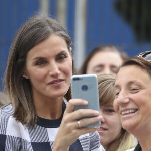 La reine Letizia d'Espagne lors du lancement de l'année scolaire 2018/2019 à Oviedo, le 12 septembre 2018.