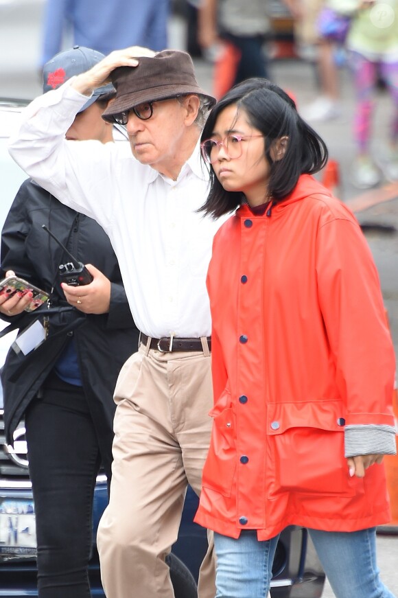 Soon-Yi Previn sur le tournage du film de son mari Woody Allen dans le quartier de Greenwich Village à New York. Le 19 septembre 2017