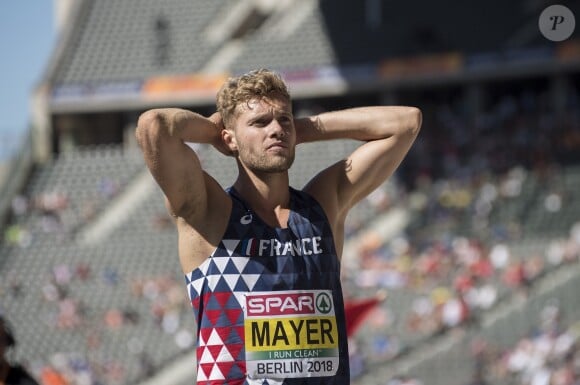 Kevin Mayer éliminé du décathlon lors des championnats d'Europe à Berlin le 7 août 2018.