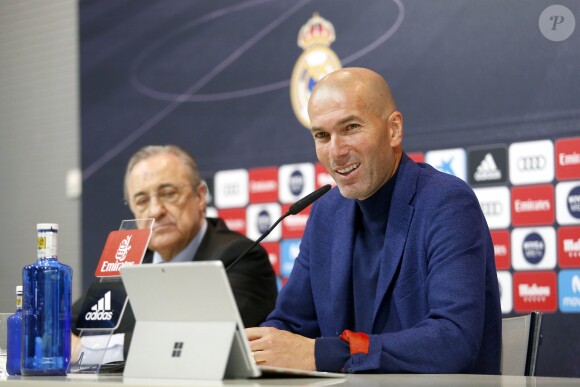 Zinédine Zidane en conférence de presse pour annoncer son départ du Real Madrid. Le 31 mai 2018.