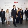 Le roi Felipe VI d'Espagne et la reine Letizia arrivent à l'ouverture de la saison du théâtre royal à Madrid le 19 septembre 2018.