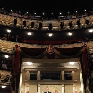 Le roi Felipe VI et la reine Letizia d'Espagne assistent à l'inauguration de la nouvelle saison du Théâtre Royal de Madrid, le 19 septembre 2018.