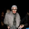 Iris Apfel assiste au défilé de mode "Dries Van Noten", collection prêt-à-porter automne-hiver 2016-2017 à Paris, le 1 mars 2016.