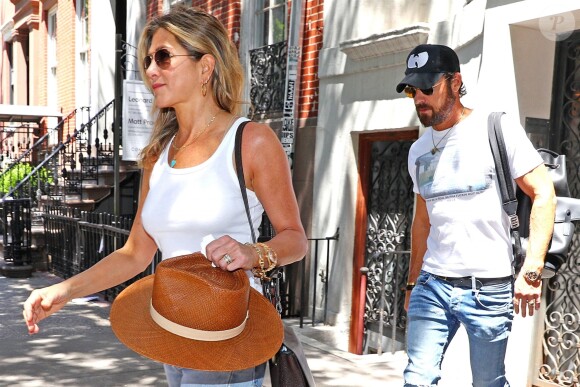 Jennifer Aniston et Justin Theroux à New York en juillet 2017