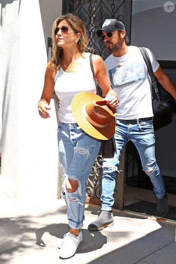 Jennifer Aniston et Justin Theroux à New York en juillet 2017