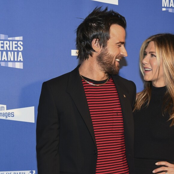 Jennifer Aniston et Justin Theroux à la soirée d'ouverture de la 8ème édition du festival "Séries Mania" au cinéma Grand Rex, à Paris, le 13 avril 2017. © Pierre Perusseau/Bestimage