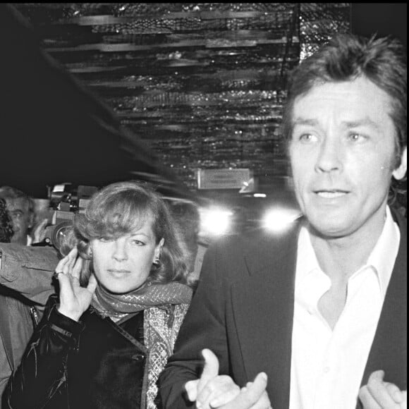 Romy Schneider et Alain Delon en septembre 1981 à Paris lors de la première du film Dans la peau d'un flic.