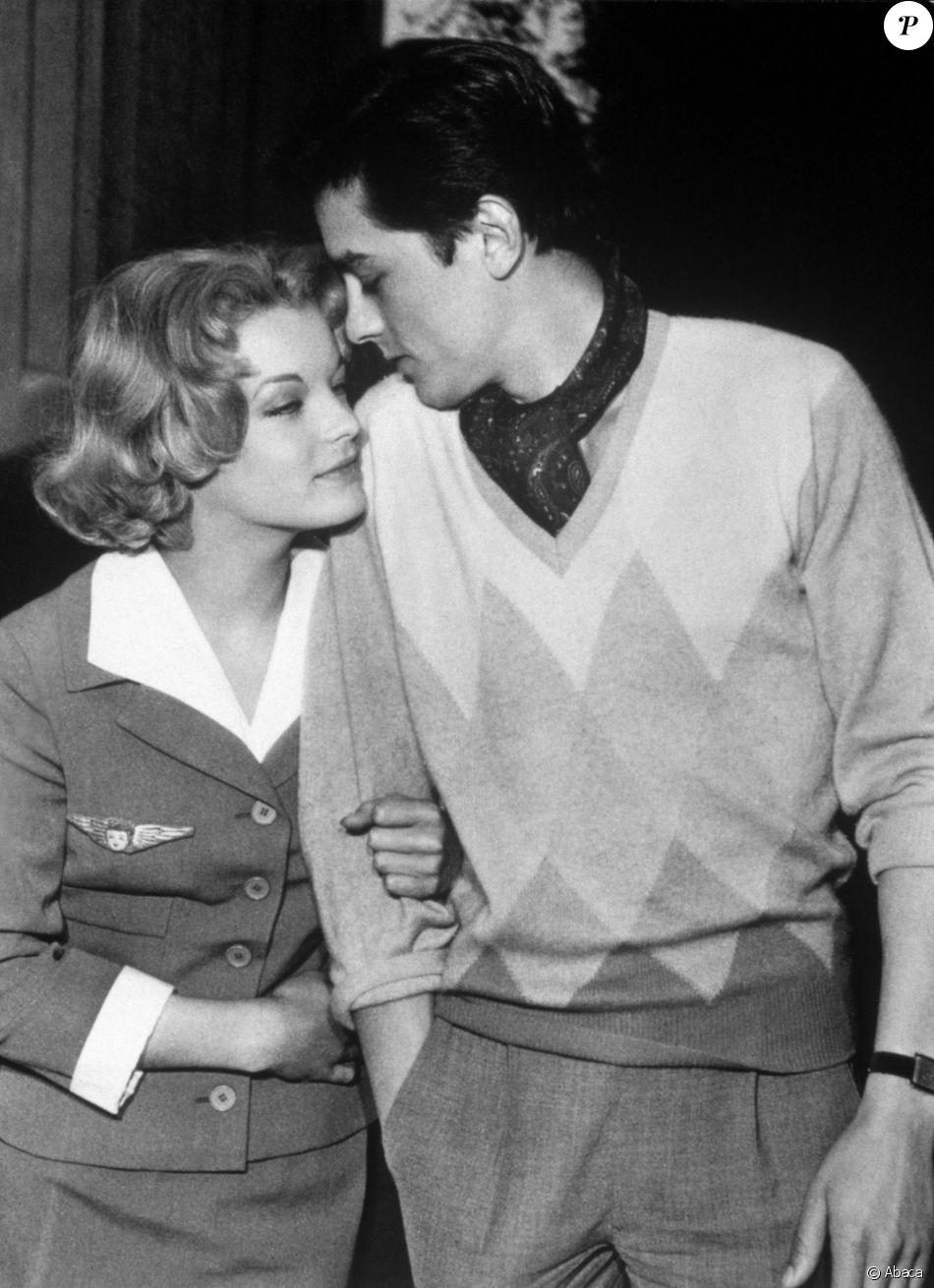 Romy Schneider et Alain Delon en 1959. - Purepeople