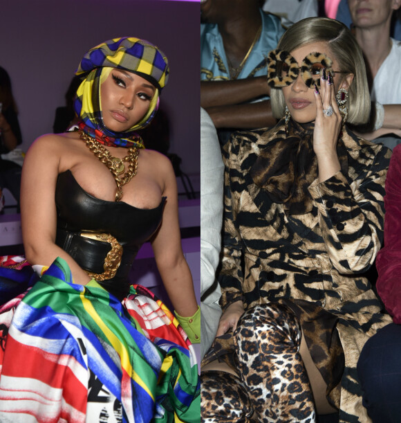 Nicki Minaj et Cardi B aux défilés Versace et Dolce&Gabbana. Milan, les 21 et 23 septembre 2018.