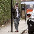 Exclusif - Fadi Fawaz (le dernier compagnon de George Michael) au téléphone dans les rues de Londres, le 14 mars 2018.