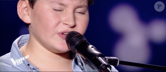 Alexandre dans "The Voice Kids 5" sur TF1, le 19 octobre 2018.