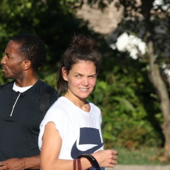 Exclusif - Katie Holmes et son compagnon Jamie Foxx sont allés à leur cours de gym à Atlanta le 17 septembre 2018