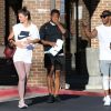 Exclusif - Katie Holmes et son compagnon Jamie Foxx sont allés à leur cours de gym à Atlanta le 17 septembre 2018
