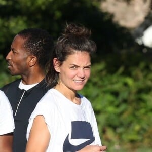 Exclusif - Katie Holmes et son compagnon Jamie Foxx sont allés à leur cours de gym à Atlanta le 17 septembre 2018