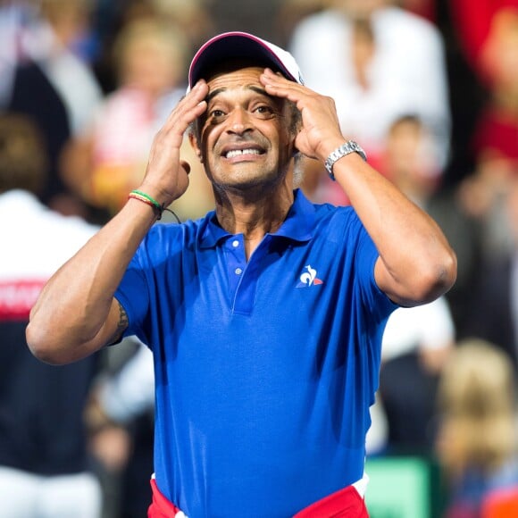 Yannick Noah - Les joueurs de tennis français Julien Benneteau et Nicolas Mahut opposés aux joueurs espagnols Marcel Granollers et Feliciano Lopez lors de la Demi finale double, de la Coupe Davis de tennis France / Espagne, remportée par la France: (6-0, 6-4, 7-6) à Villeneuve-d'Ascq, France, le 15 septembre 2018.