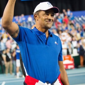 Yannick Noah - Les joueurs de tennis français Julien Benneteau et Nicolas Mahut opposés aux joueurs espagnols Marcel Granollers et Feliciano Lopez lors de la Demi finale double, de la Coupe Davis de tennis France / Espagne, remportée par la France: (6-0, 6-4, 7-6) à Villeneuve-d'Ascq, France, le 15 septembre 2018.