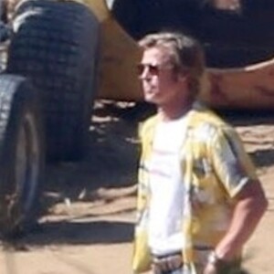 Exclusif - Brad Pitt sur le tournage de Once Upon a Time in Hollywood à Los Angeles, le 26 septembre 2018