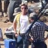 Exclusif - Brad Pitt sur le tournage de Once Upon a Time in Hollywood à Los Angeles, le 26 septembre 2018