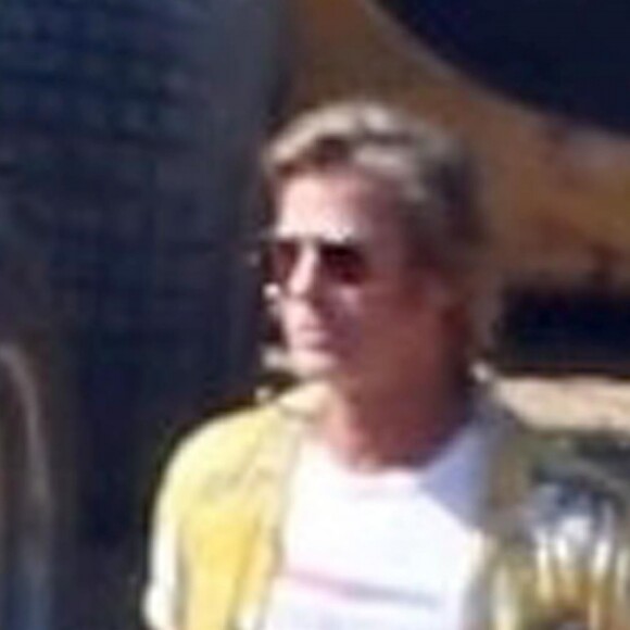 Exclusif - Brad Pitt sur le tournage de Once Upon a Time in Hollywood à Los Angeles, le 26 septembre 2018