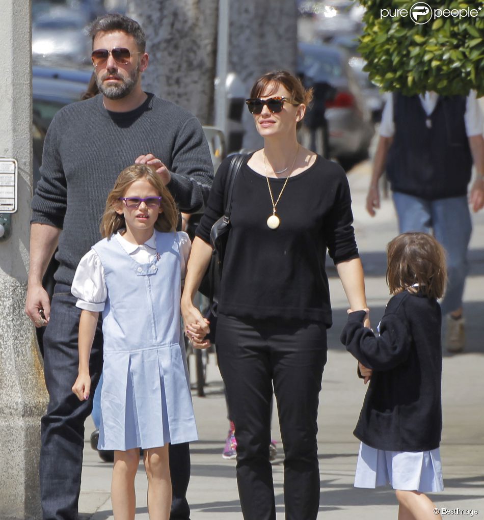 Ben Affleck, sa femme Jennifer Garner et leurs filles Seraphina et