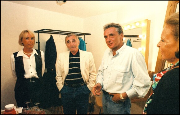 Charles Aznavour et Michel Sardou au Festival de Ramatuelle le 15 juillet 1993