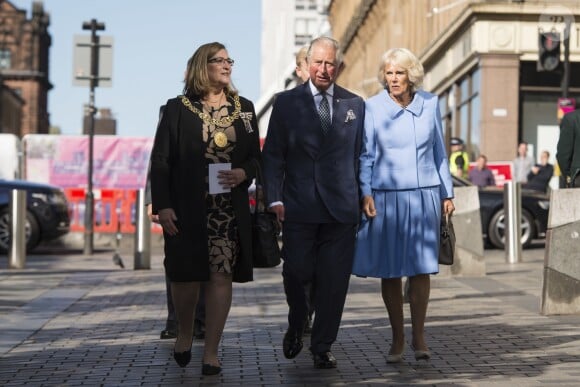 Le prince Charles, prince de Galles et Camilla Parker Bowles, duchesse de Cornouailles en visite à Glasgow le 7 septembre 2018.