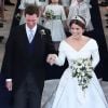 La princesse Eugenie d'York et son mari Jack Brooksbank - Sorties après la cérémonie de mariage de la princesse Eugenie d'York et Jack Brooksbank en la chapelle Saint-George au château de Windsor, Royaume Uni, le 12 octobre 2018.