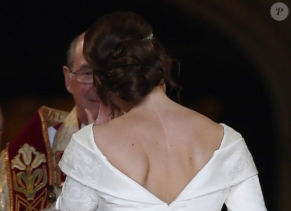 La princesse Eugenie d'York - Cérémonie de mariage de la princesse Eugenie d'York et Jack Brooksbank en la chapelle Saint-George au château de Windsor, Royaume Uni, le 12 octobre 2018.