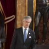 Réception au palais de la Zarzuela avec le roi Felipe VI d'Espagne et la reine Letizia le jour de le fête Nationale à Madrid le 12 octobre 2018.