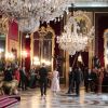 Réception au palais de la Zarzuela avec le roi Felipe VI d'Espagne et la reine Letizia le jour de le fête Nationale à Madrid le 12 octobre 2018.