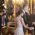 Pablo Casado et sa femme Isabel Torres - Réception au palais de la Zarzuela avec le roi Felipe VI d'Espagne et la reine Letizia le jour de le fête Nationale à Madrid le 12 octobre 2018.
