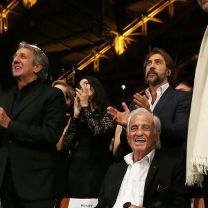 Richard Anconina, Javier Bardem et Jean-Paul Belmondo - Cérémonie d'Ouverture de la 10ème édition du Festival Lumière à Lyon le 13 octobre 2018 © Dominique Jacovides / Bestimage