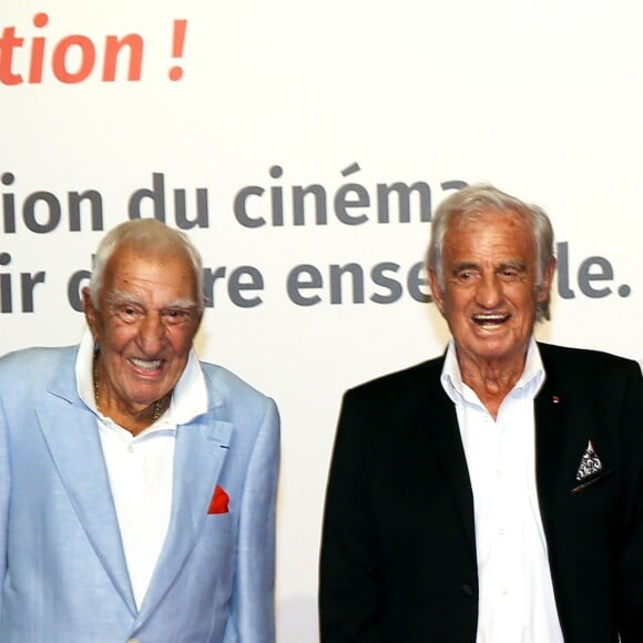 Charles Gérard et Jean-Paul Belmondo au photocall de la cérémonie d'ouverture de la 10ème édition du Festival Lumière à Lyon, France, le 13 octobre 2018. © Dominique Jacovides/Bestimage