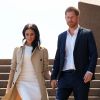 Le prince Harry, duc de Sussex et sa femme Meghan Markle, duchesse de Sussex (enceinte) arrivent à l'opéra de Sydney le premier jour de leur première tournée officielle en Australie, le 16 octobre 2018.
