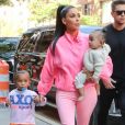 Kim Kardashian avec ses enfants Saint et Chicago à New York, le 29 septembre 2018