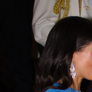 Le prince Harry, duc de Sussex, et Meghan Markle, duchesse de Sussex (enceinte) arrivent au dîner d'Etat donné en leur honneur à Suva, Îles Fidji le 23 octobre 2018. 23 October 2018.