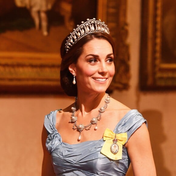 Catherine (Kate) Middleton, duchesse de Cambridge - Les souverains néerlandais assistent à un banquet d'Etat au palais de Buckingham de Londres, lors de leur visite d'État au Royaume-Uni, le 23 octobre 2018.