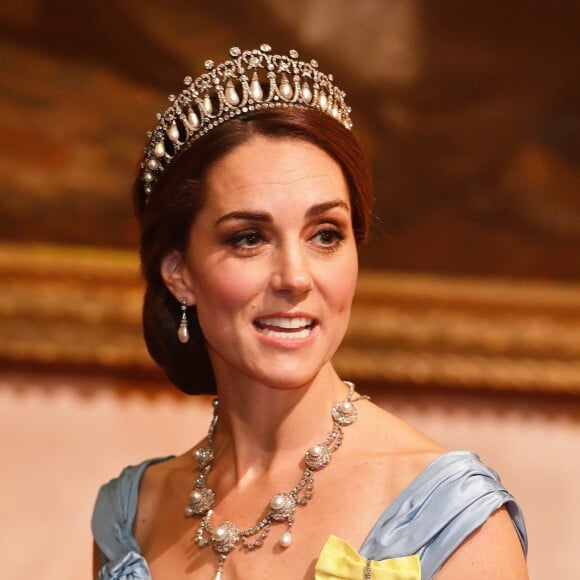 Catherine (Kate) Middleton, duchesse de Cambridge - Les souverains néerlandais assistent à un banquet d'Etat au palais de Buckingham de Londres, lors de leur visite d'État au Royaume-Uni, le 23 octobre 2018.