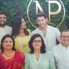 Nick Jonas et Priyanka Chopra avec leurs parents à Mumbai le 18 août 2018.