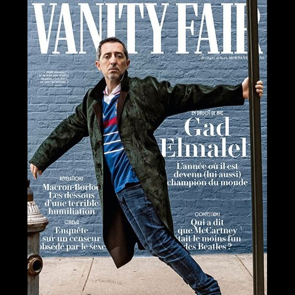 Gad Elmaleh en couverture du magazine "Vanity Fair", numéro du 25 octobre 2018.